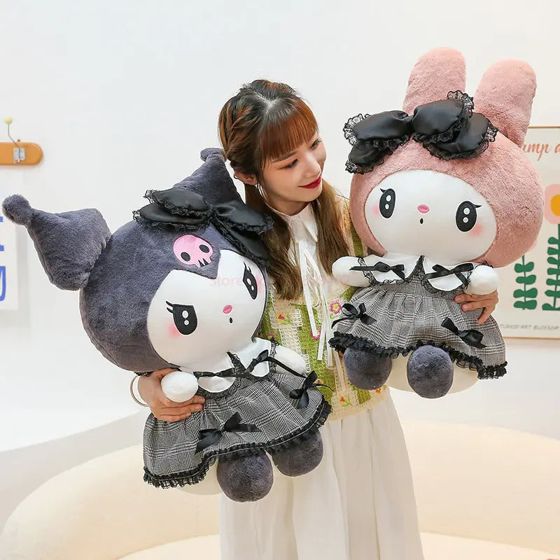 Cozy Black Kuromi/My Melody Plushies