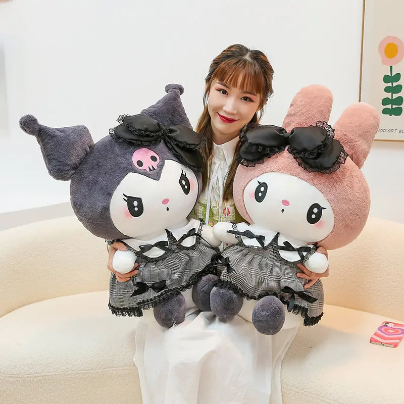 Cozy Black Kuromi/My Melody Plushies