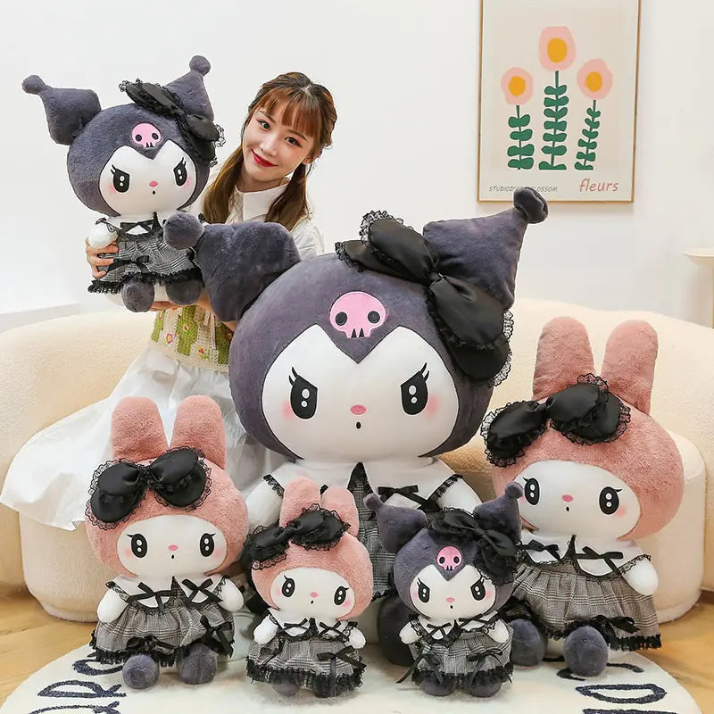 Cozy Black Kuromi/My Melody Plushies