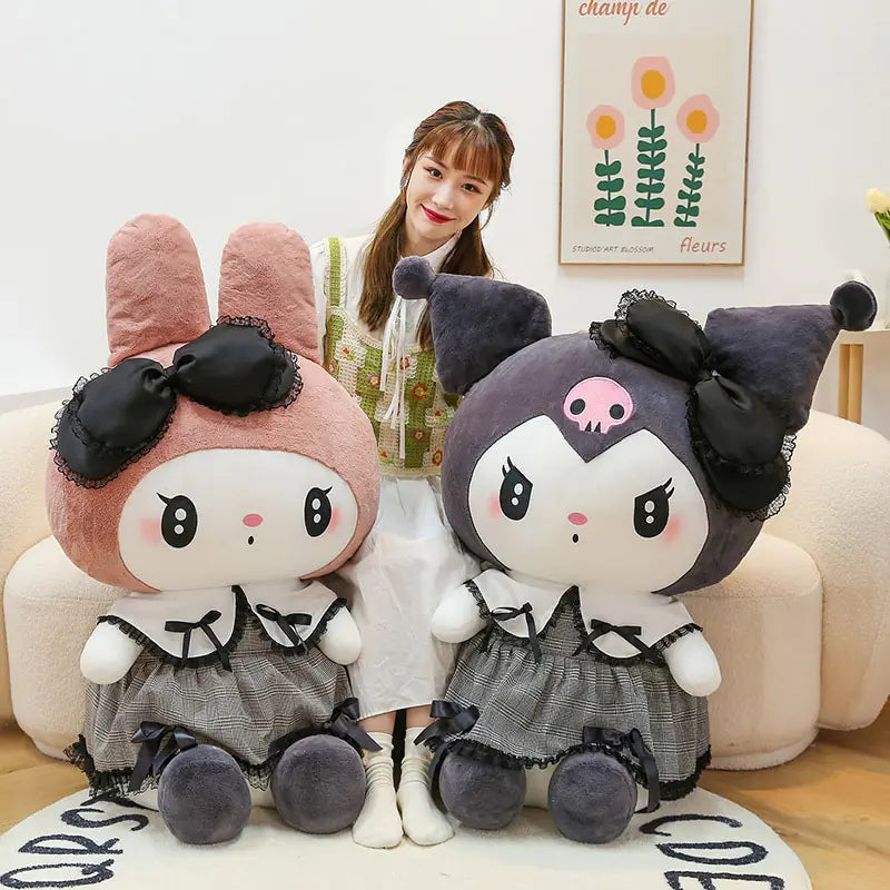 Cozy Black Kuromi/My Melody Plushies